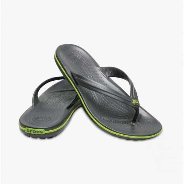 11033-0A1 CROCBAND FLIP Mens Flip Flops Graphite/Volt Green