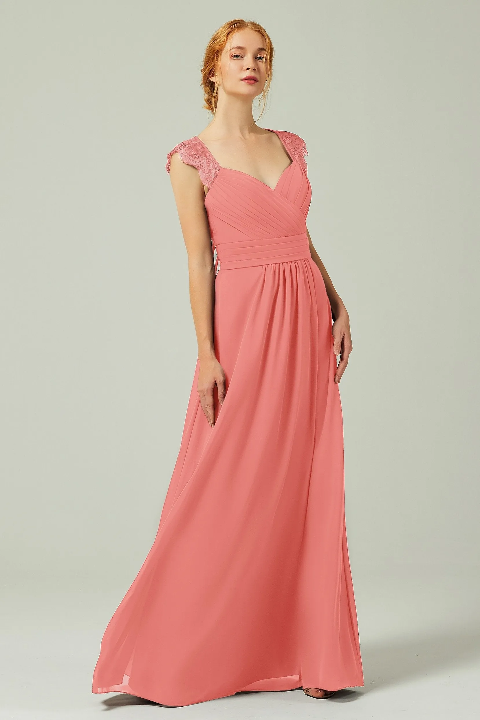 A-Line Floor Length Chiffon Bridesmaid Dress Formal Dresses CB0298