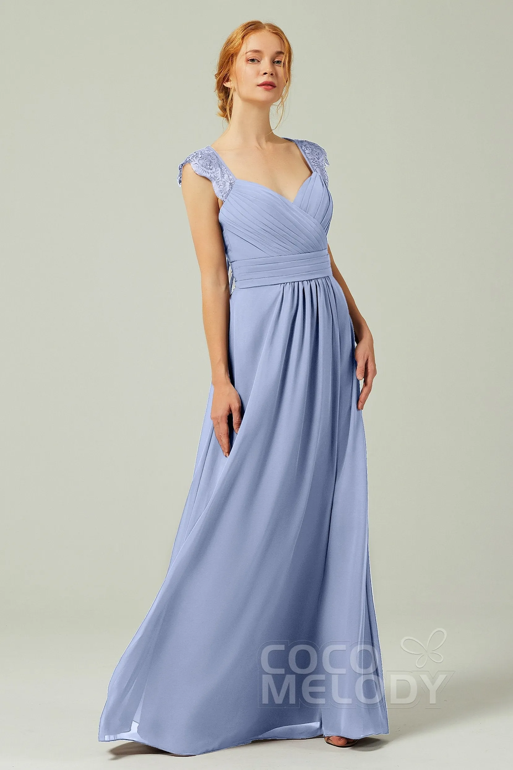 A-Line Floor Length Chiffon Bridesmaid Dress Formal Dresses CB0298