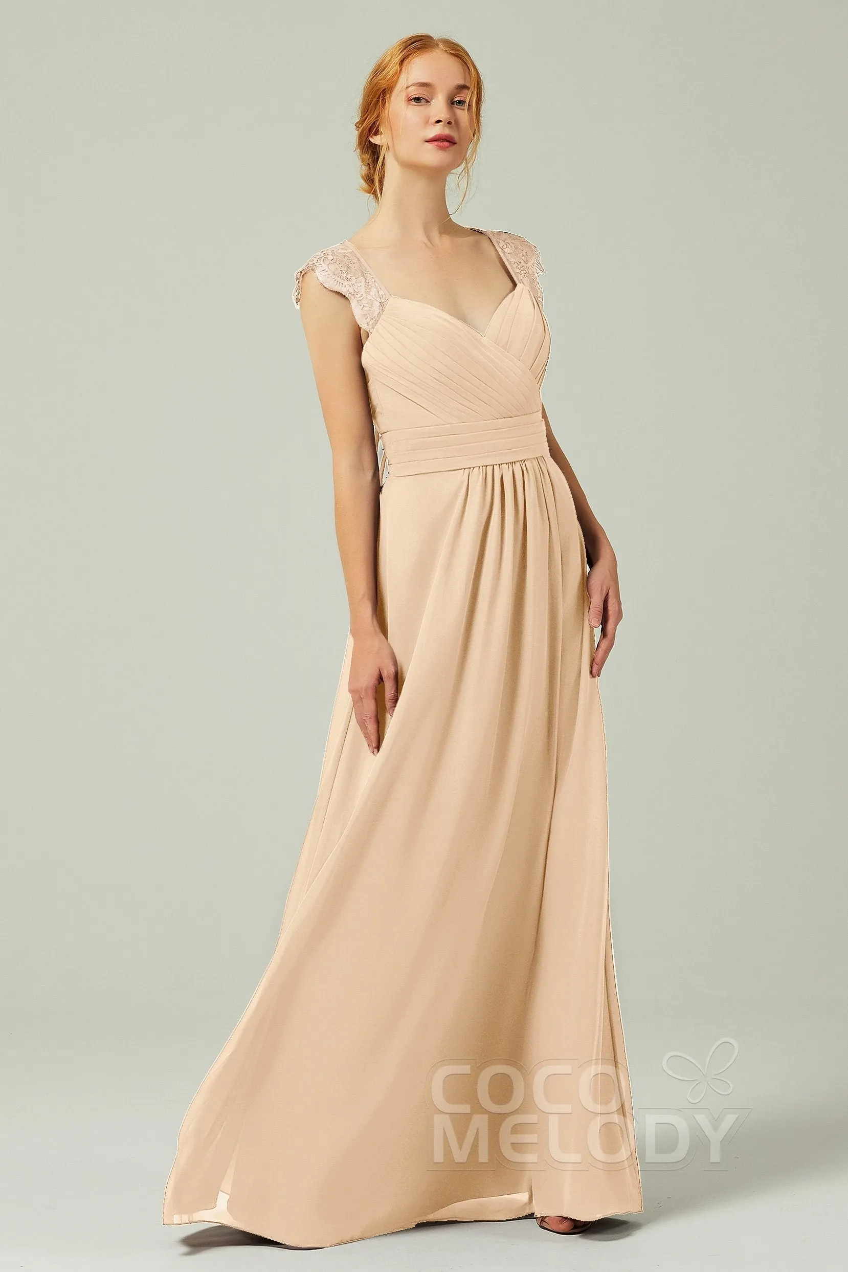 A-Line Floor Length Chiffon Bridesmaid Dress Formal Dresses CB0298