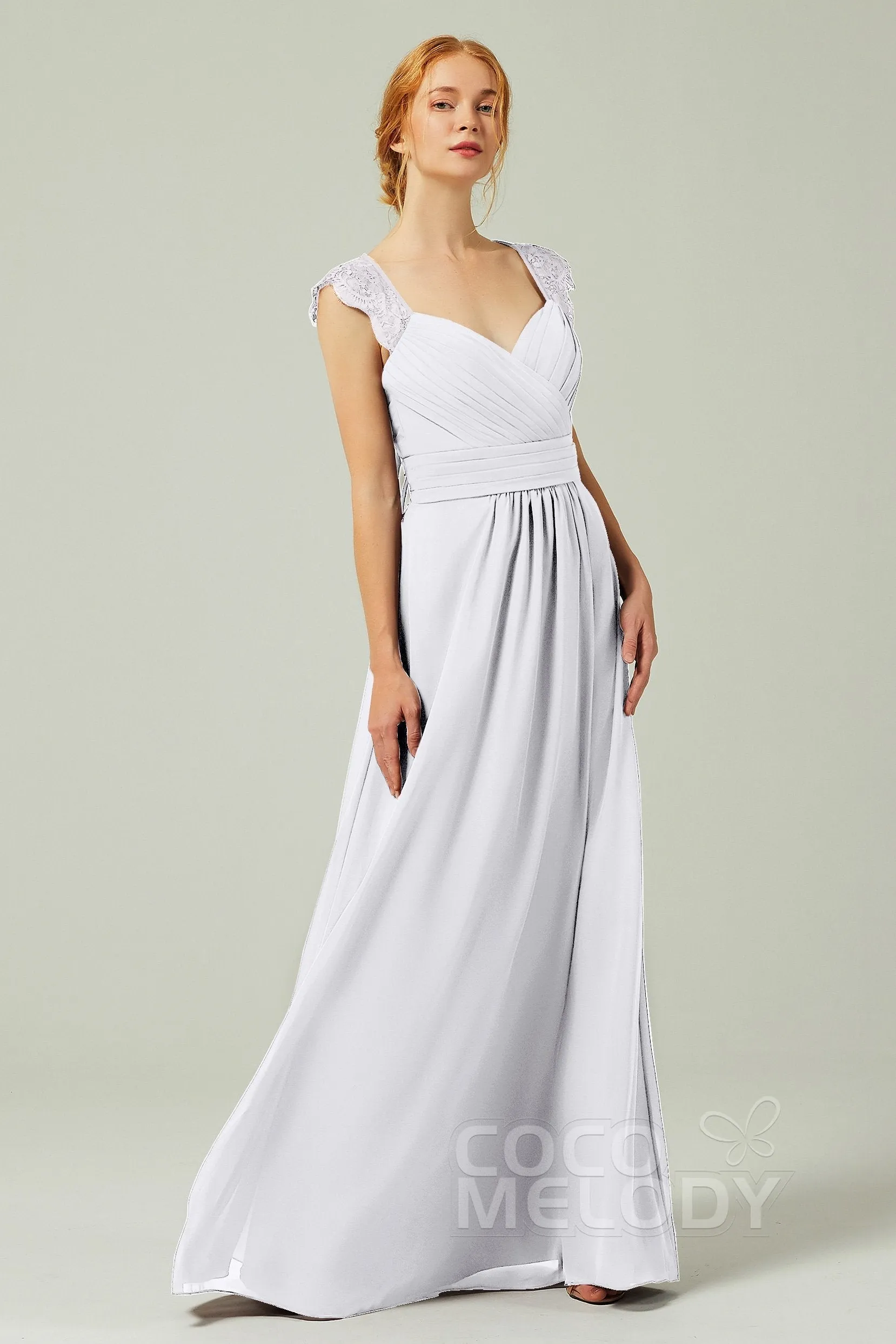 A-Line Floor Length Chiffon Bridesmaid Dress Formal Dresses CB0298