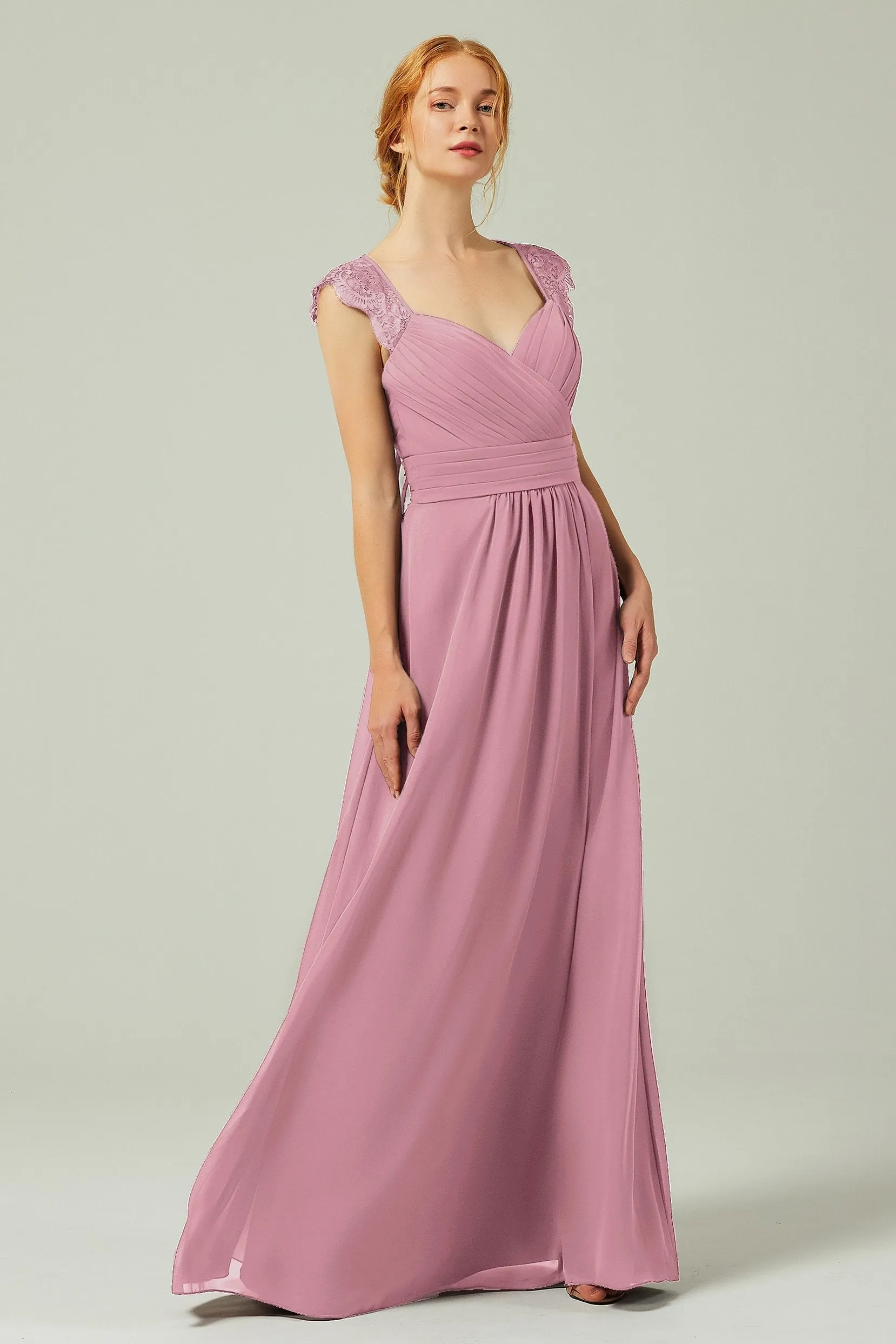 A-Line Floor Length Chiffon Bridesmaid Dress Formal Dresses CB0298