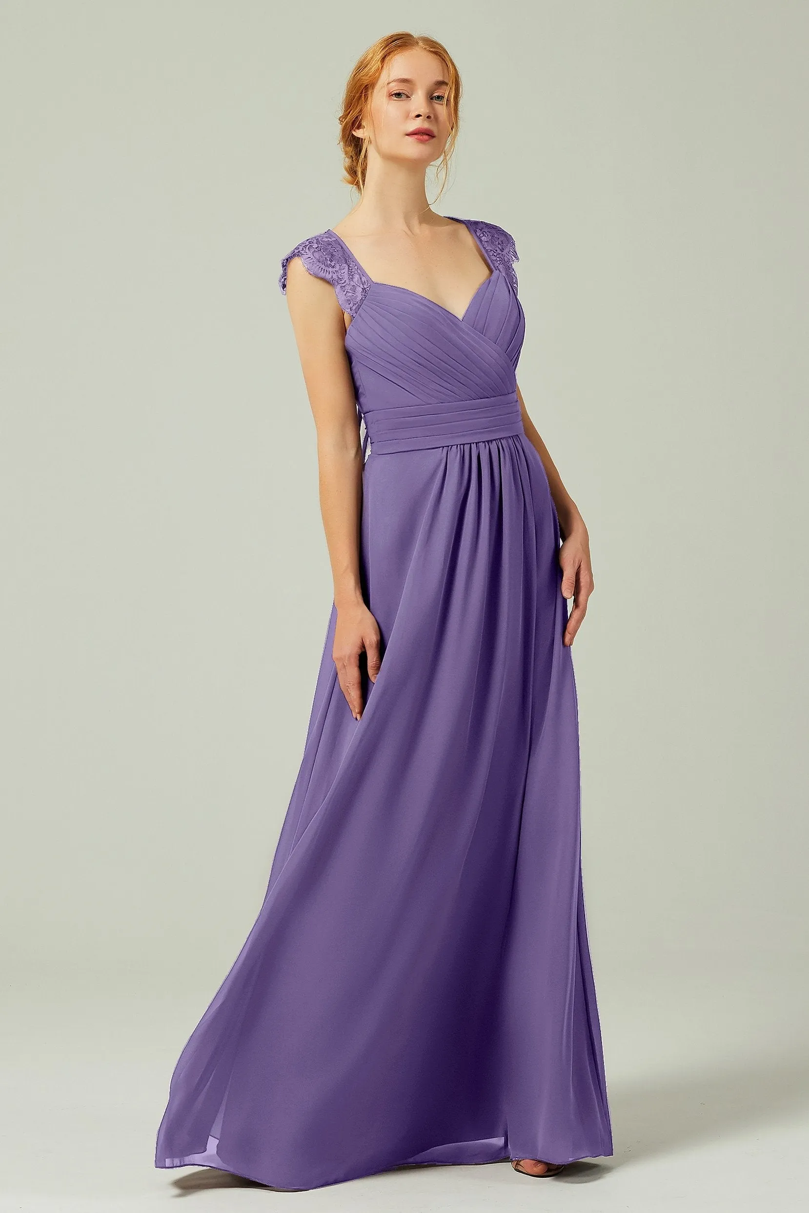 A-Line Floor Length Chiffon Bridesmaid Dress Formal Dresses CB0298