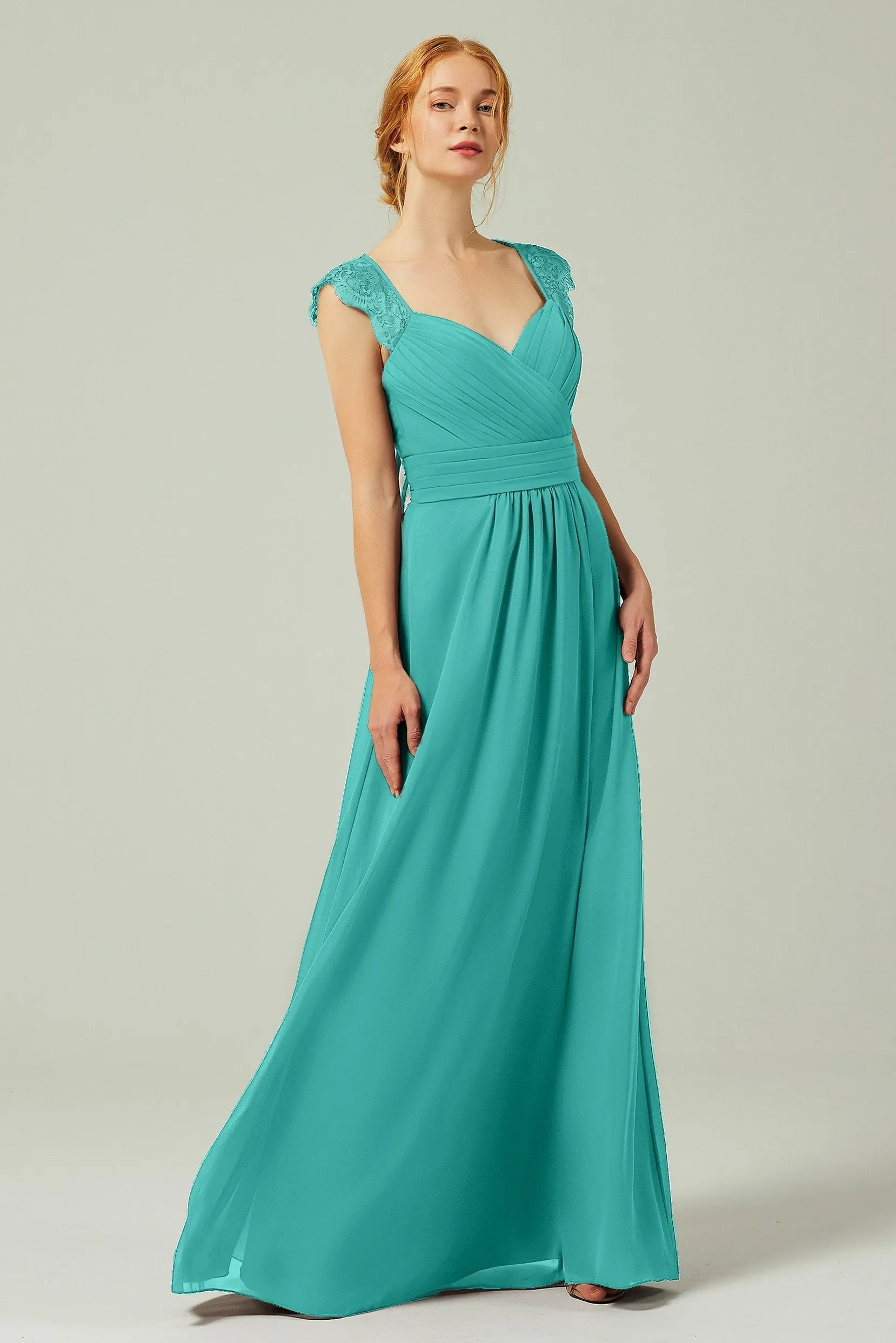 A-Line Floor Length Chiffon Bridesmaid Dress Formal Dresses CB0298