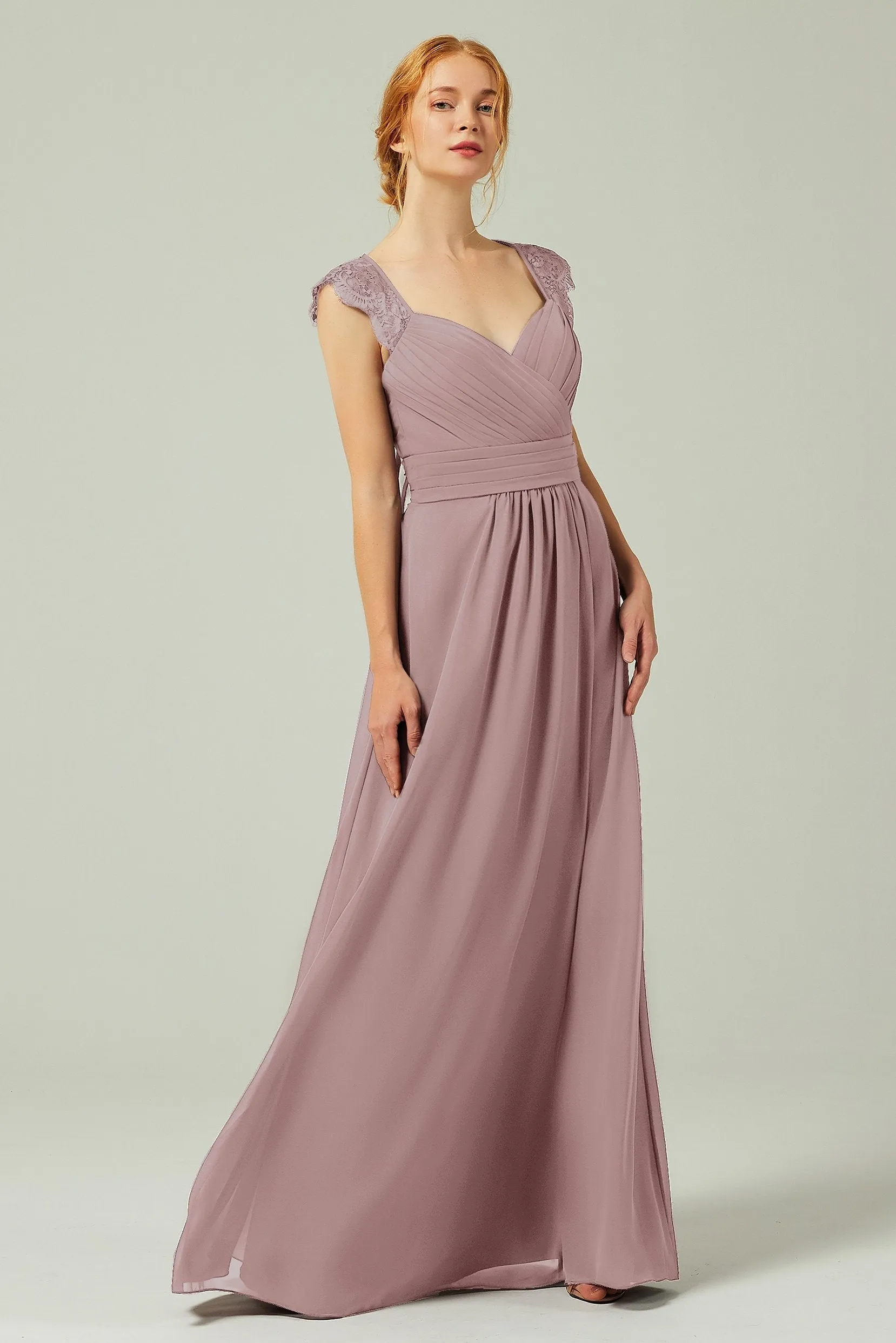 A-Line Floor Length Chiffon Bridesmaid Dress Formal Dresses CB0298