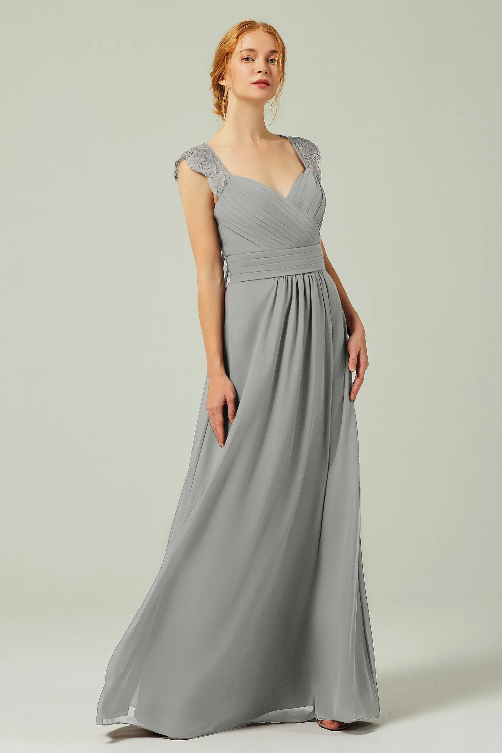 A-Line Floor Length Chiffon Bridesmaid Dress Formal Dresses CB0298