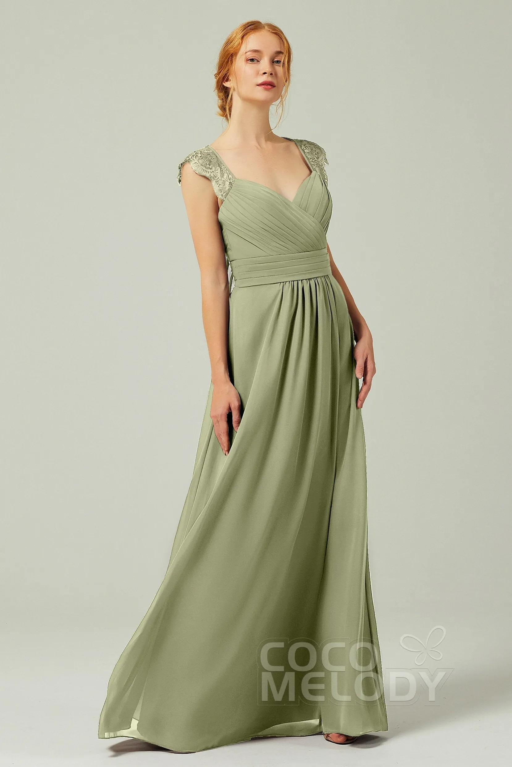 A-Line Floor Length Chiffon Bridesmaid Dress Formal Dresses CB0298