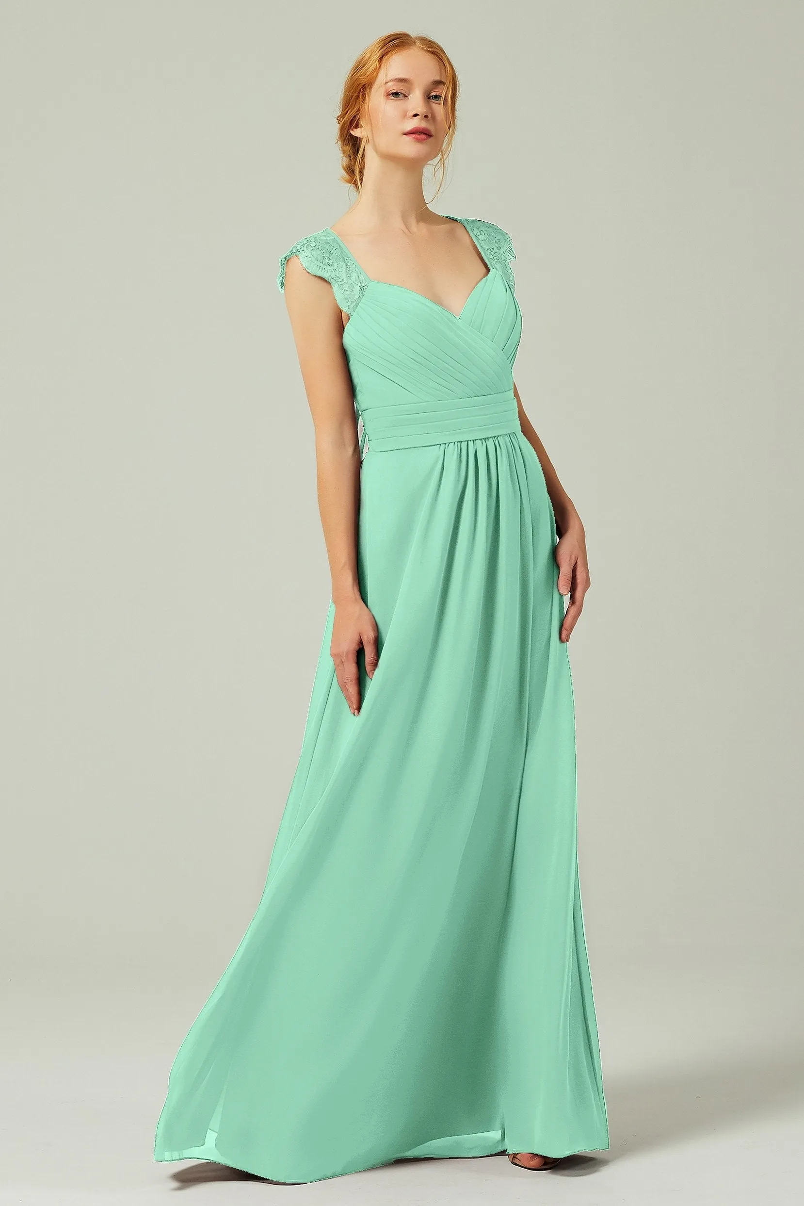 A-Line Floor Length Chiffon Bridesmaid Dress Formal Dresses CB0298