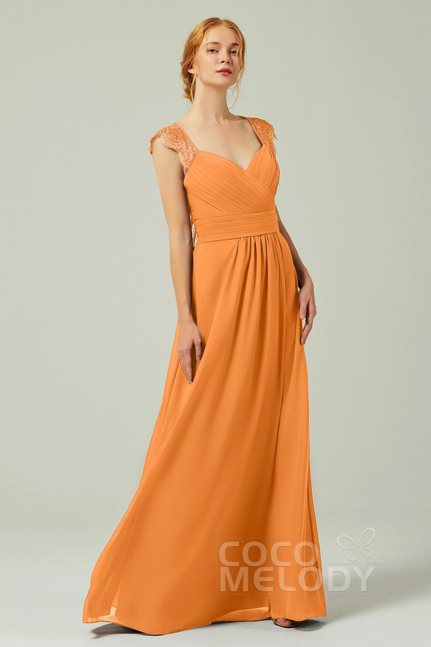 A-Line Floor Length Chiffon Bridesmaid Dress Formal Dresses CB0298