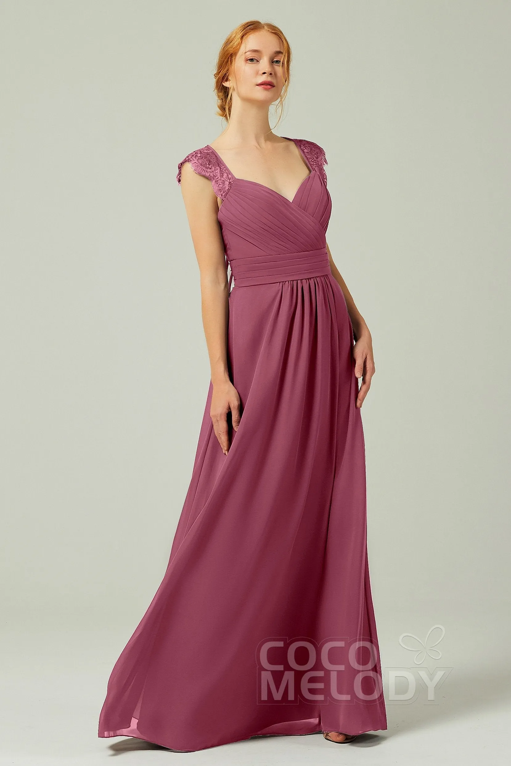 A-Line Floor Length Chiffon Bridesmaid Dress Formal Dresses CB0298