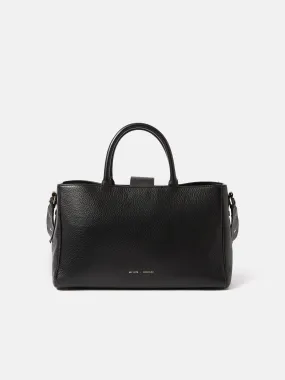 Adela Pebble Leather Tote | Black