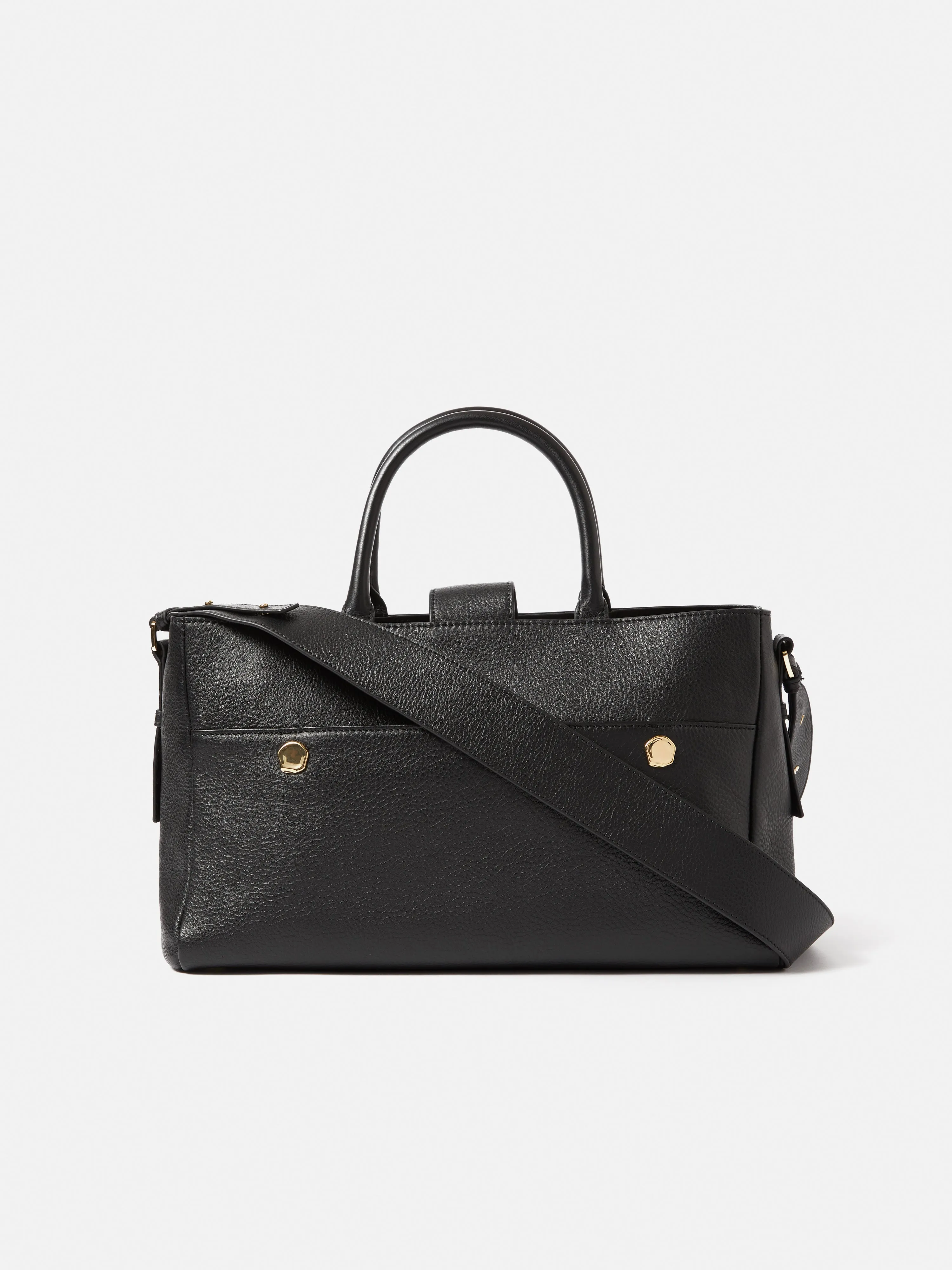 Adela Pebble Leather Tote | Black