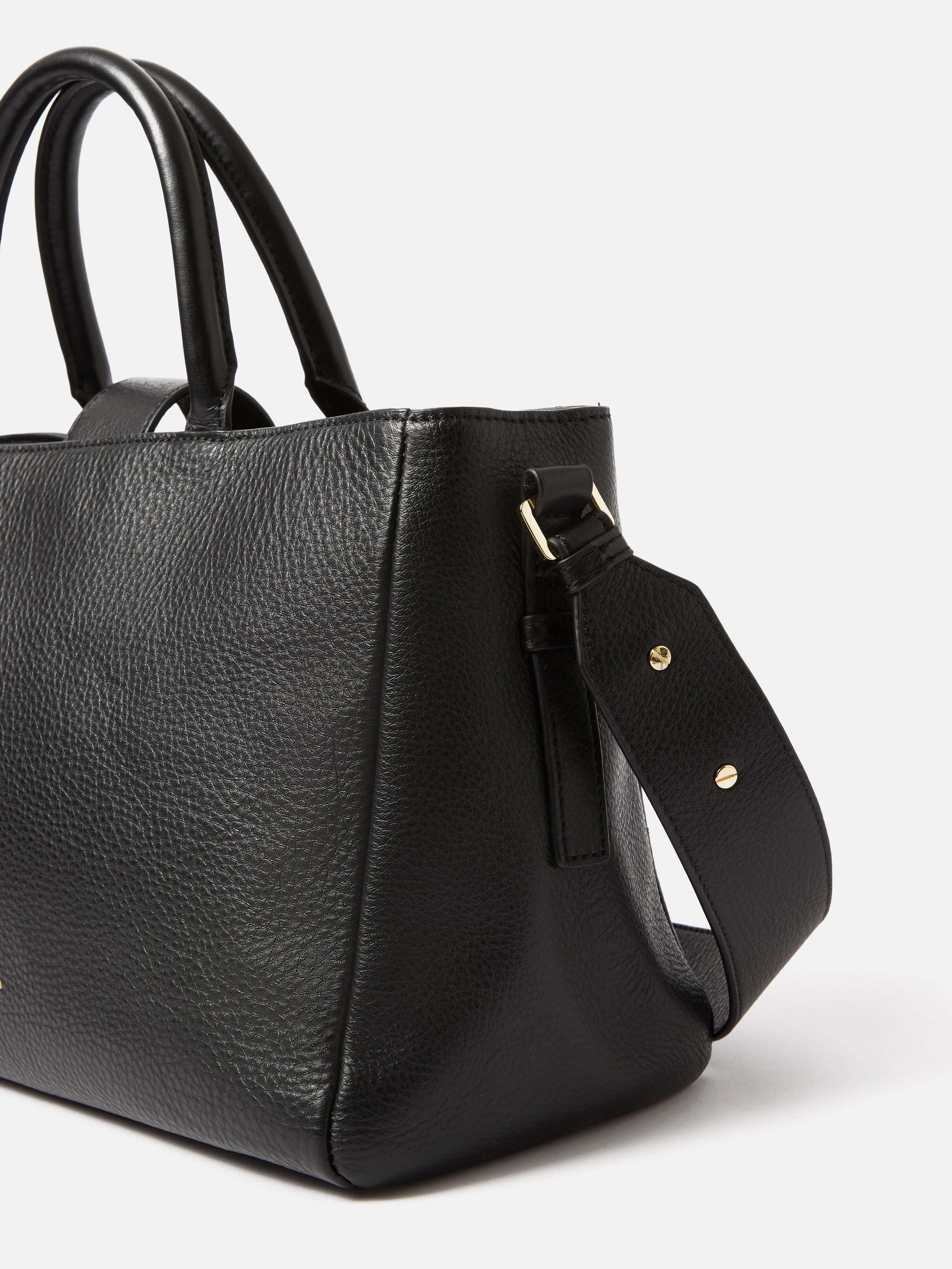 Adela Pebble Leather Tote | Black