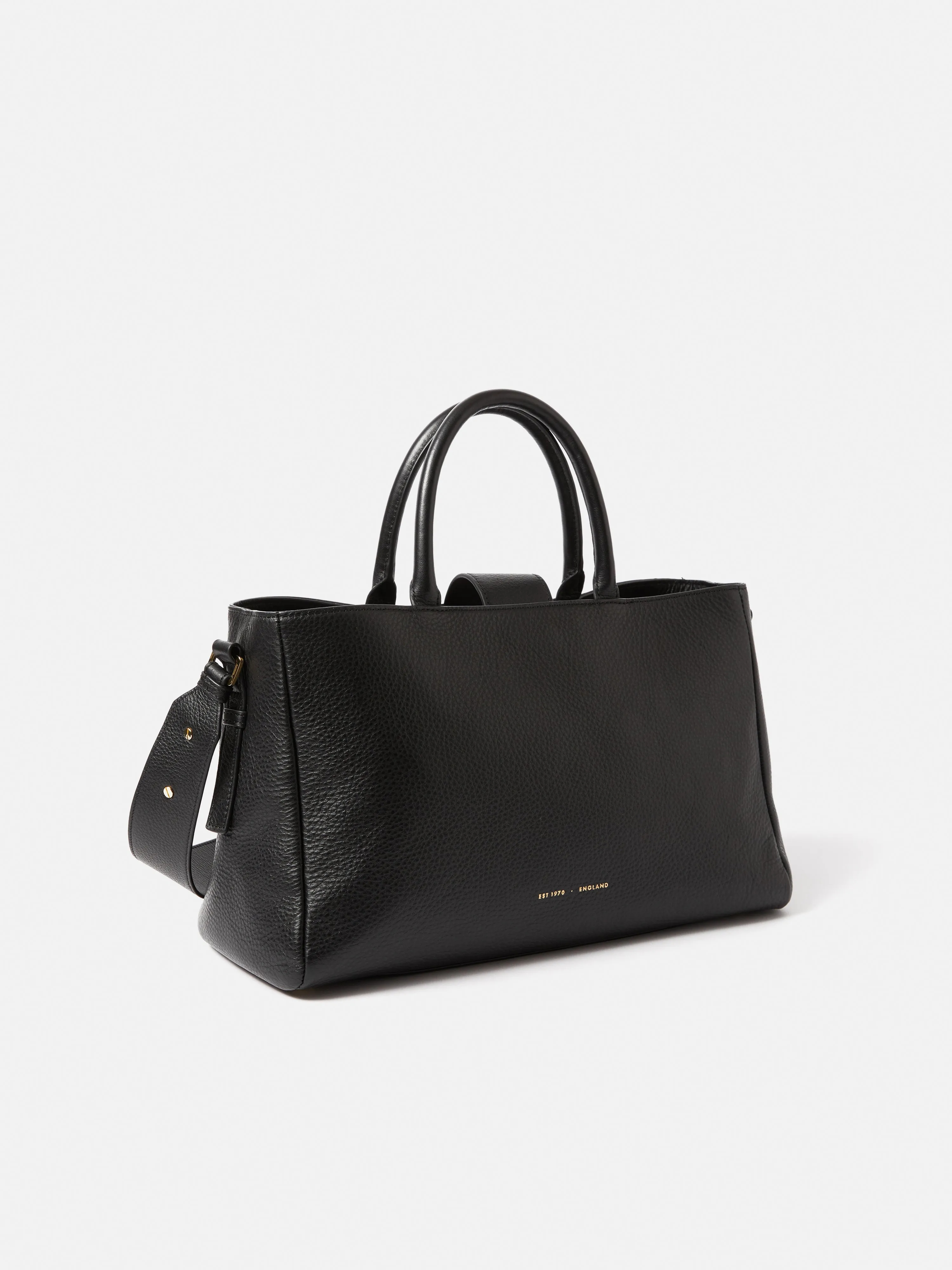 Adela Pebble Leather Tote | Black