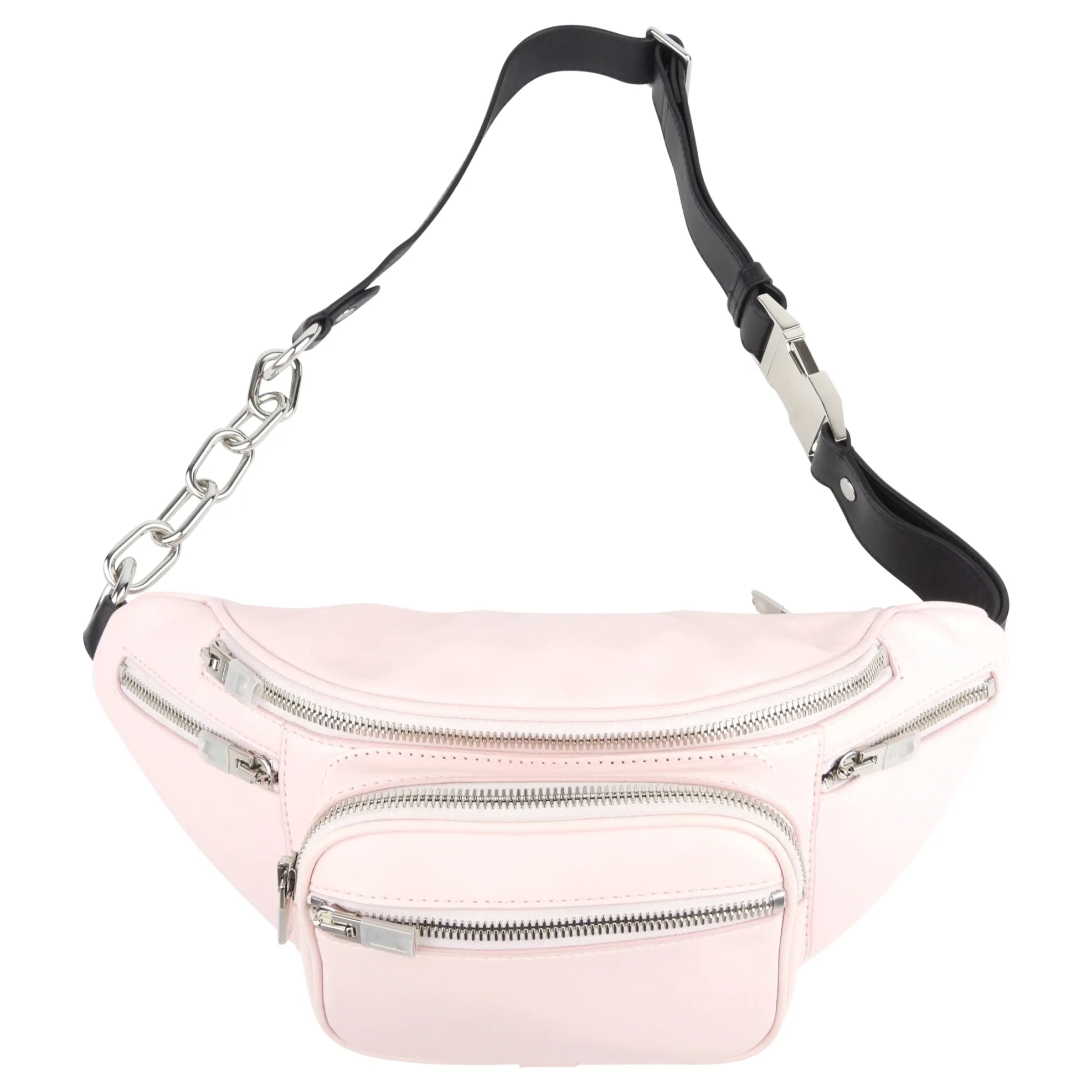 Alexander Wang Pink Leather Chain Zip Attica Fanny Pack Waist Bag