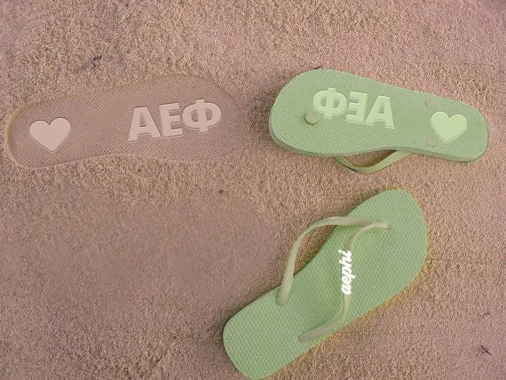 Alpha Epsilon Phi Flip Flops, With Greek Letter Cutouts