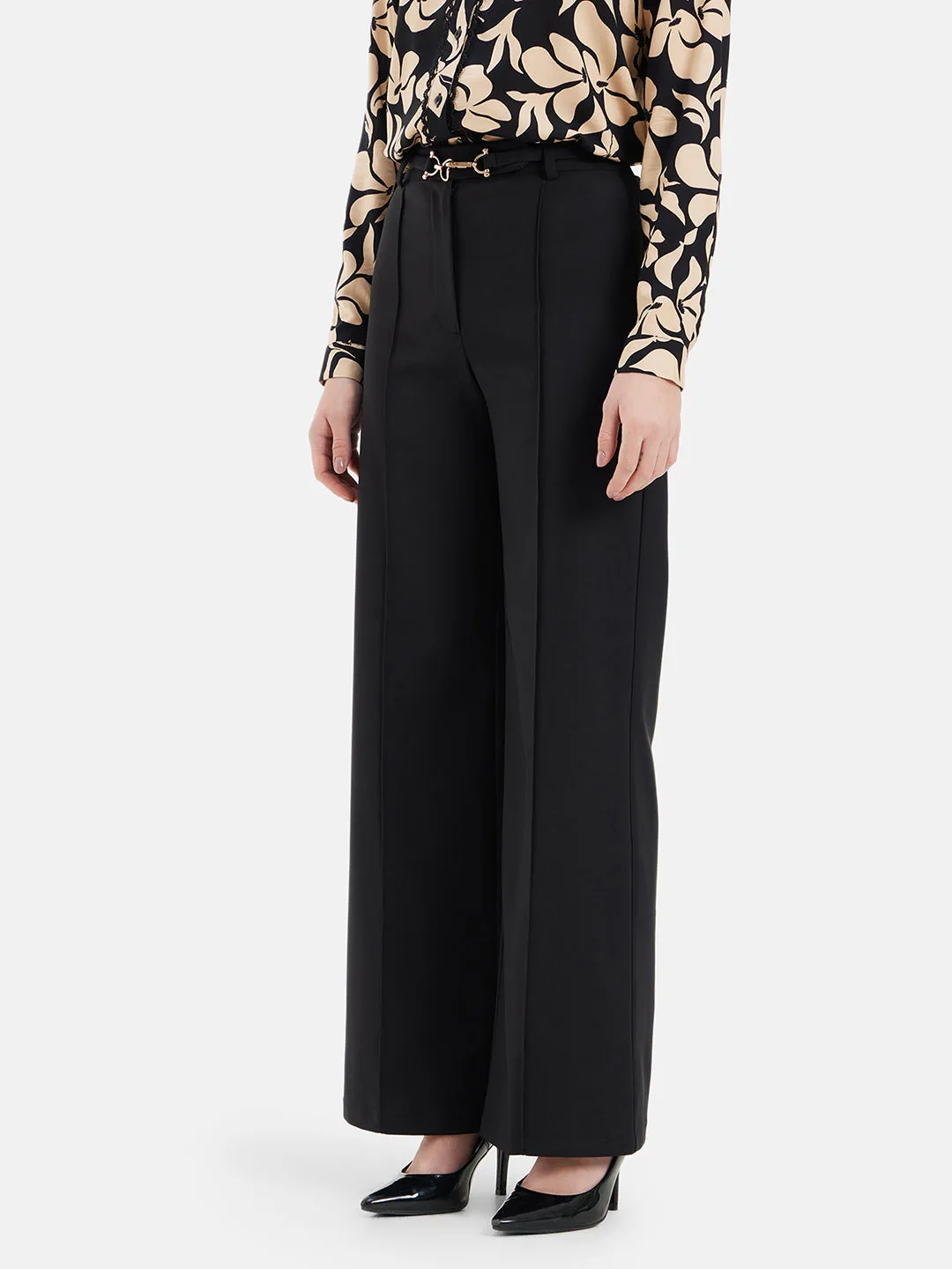 Amber Wide Leg Trousers With Belt