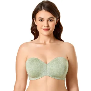 Aqua Panthera Floral Strapless Underwire Multiway Bra for Women