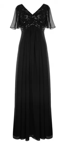 Ava Chiffon Gown Black