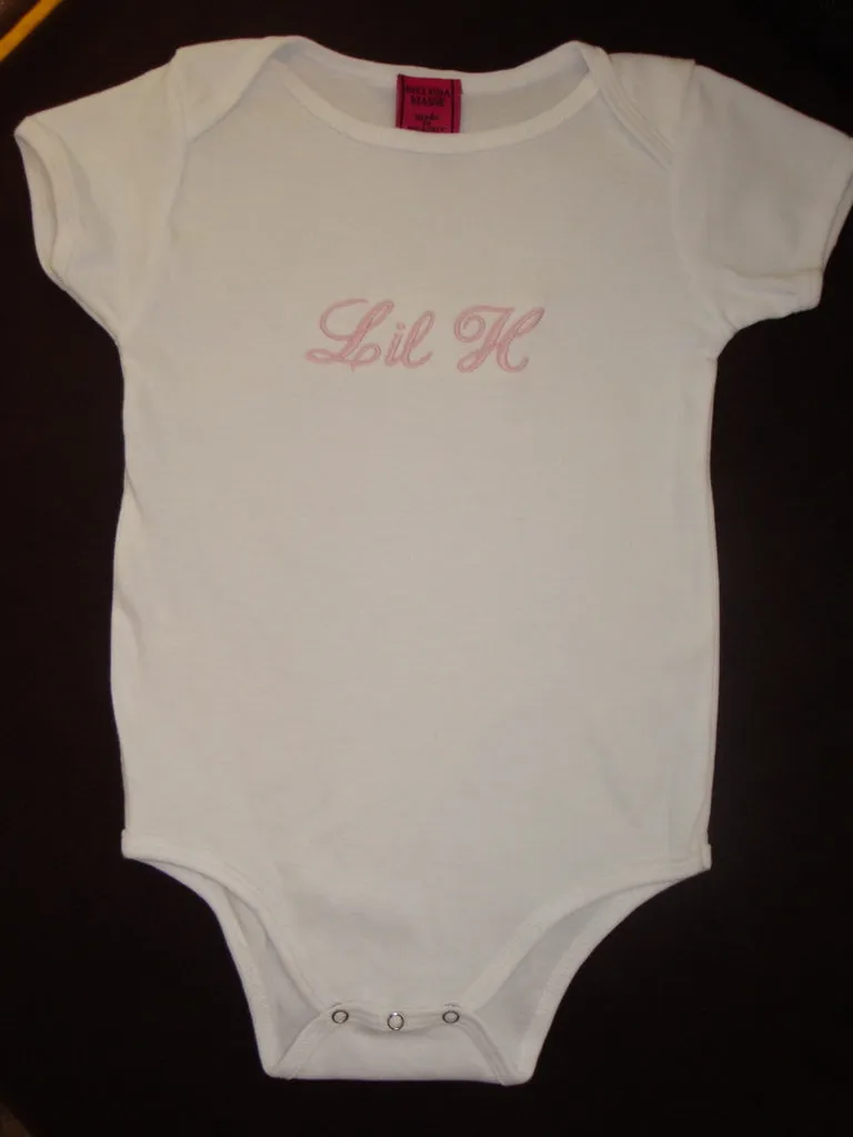 Baby onsies and t-shirts , Embroidered with name or monogram