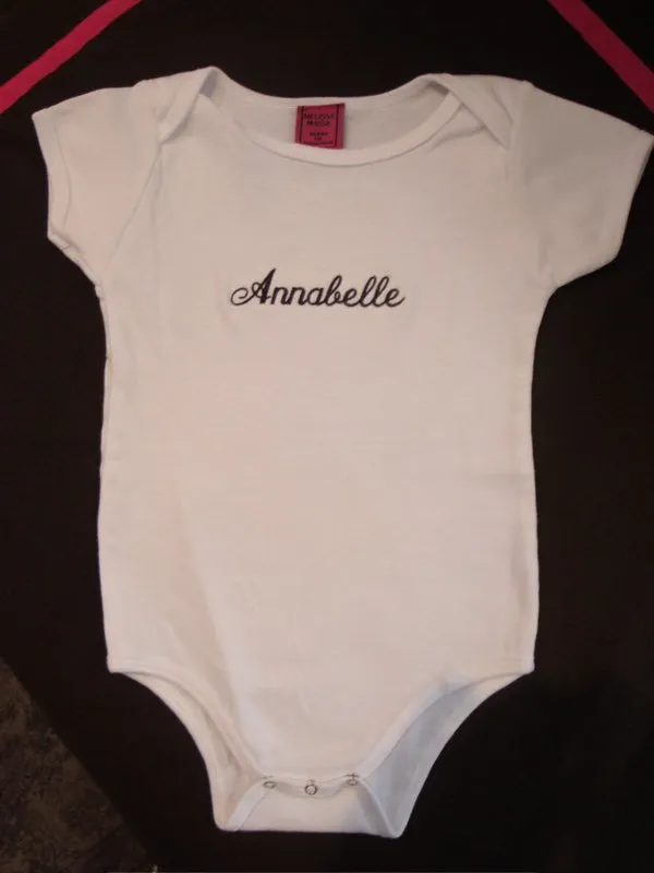 Baby onsies and t-shirts , Embroidered with name or monogram