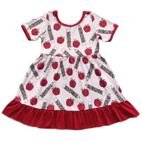 Back to School Dress Red and White - Kids Clothes