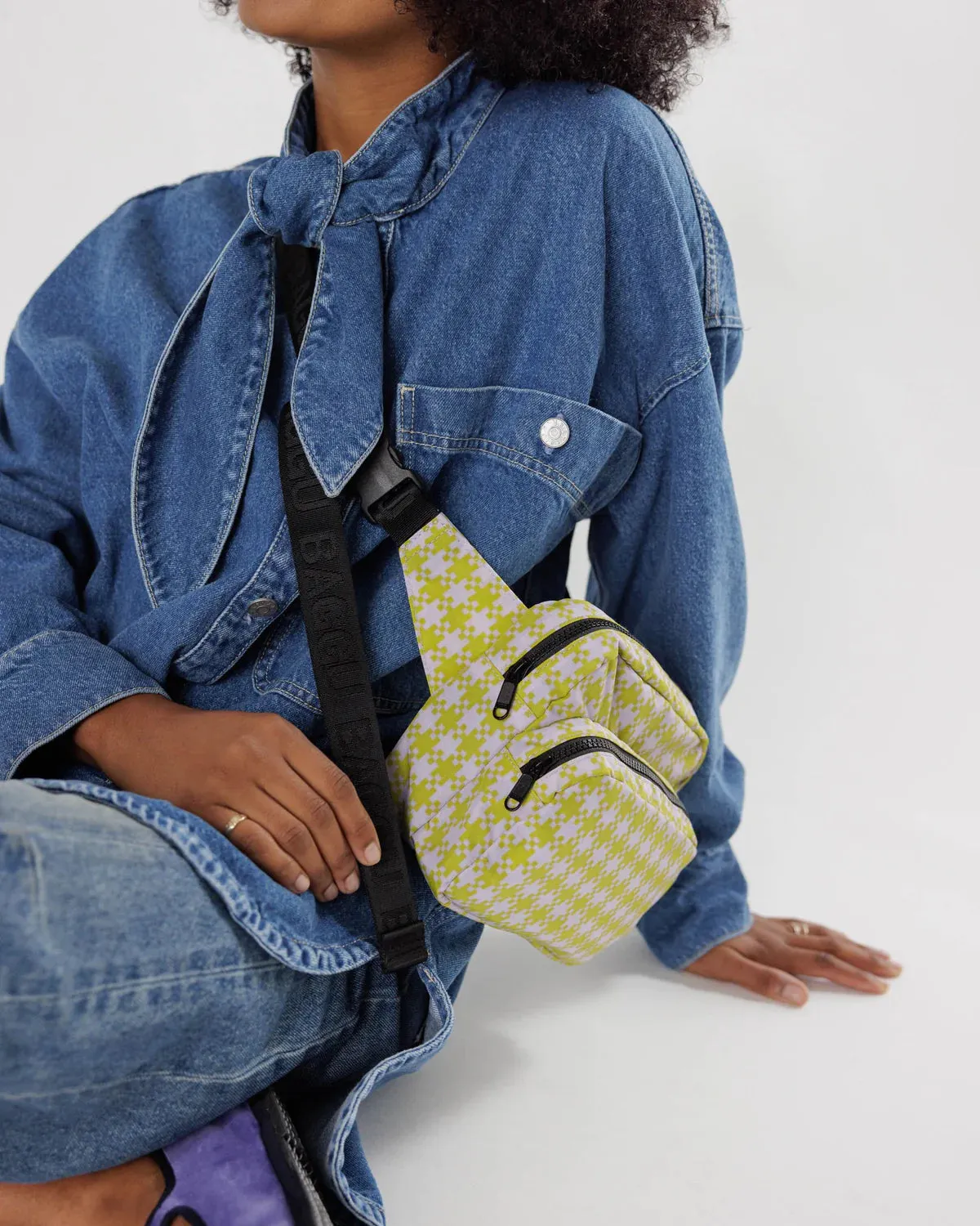 Baggu - Fanny Pack - Pink Pistachio Pixel Gingham