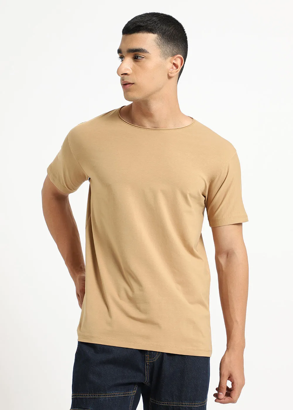 Beige Crew neck T-shirt