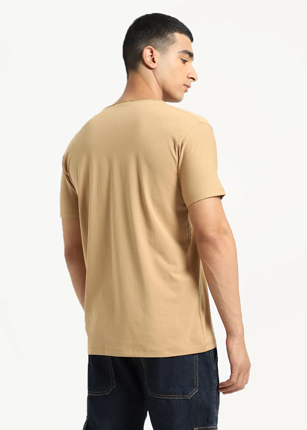 Beige Crew neck T-shirt