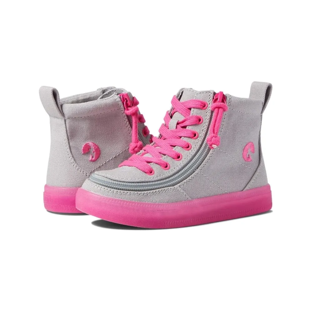 Billy Kids Classic Lace High Tops - Grey/Pink