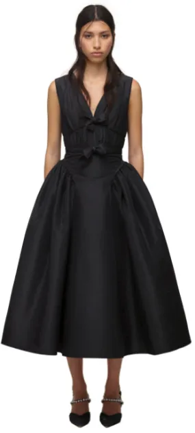 Black Bow Midi Dress