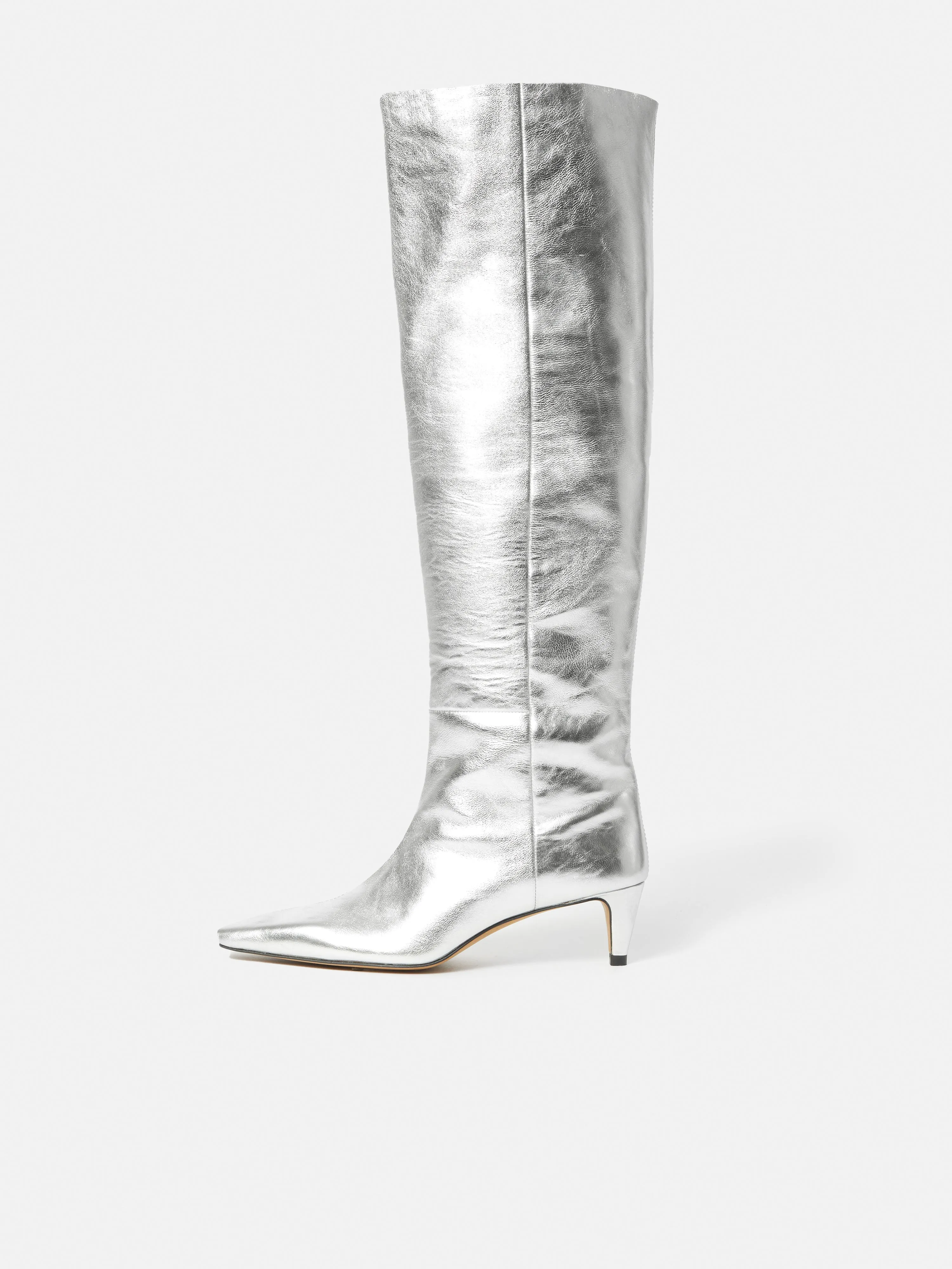 Bobby Knee High Boot | Silver