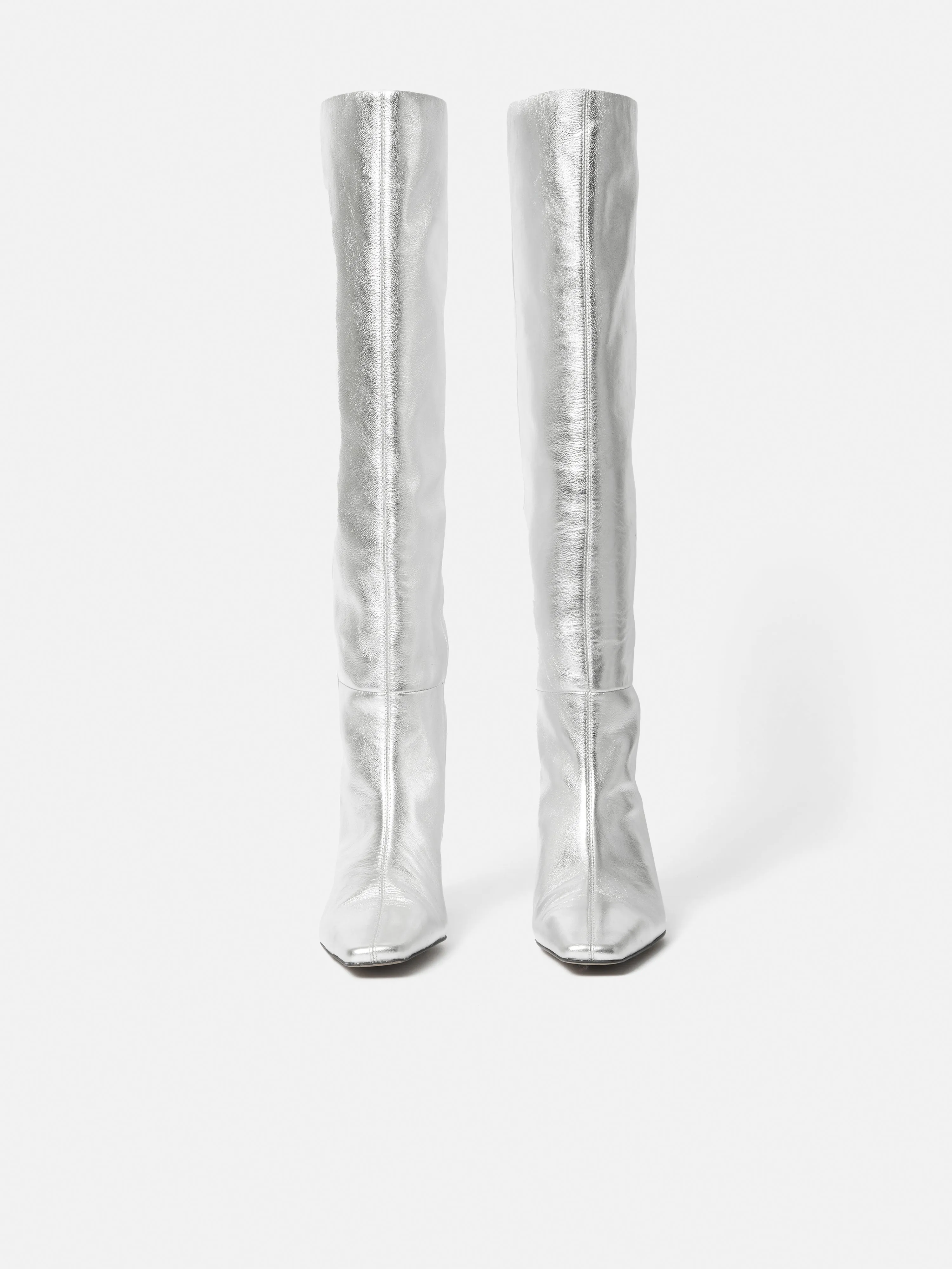 Bobby Knee High Boot | Silver