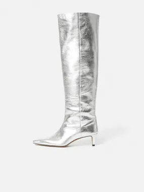 Bobby Knee High Boot | Silver