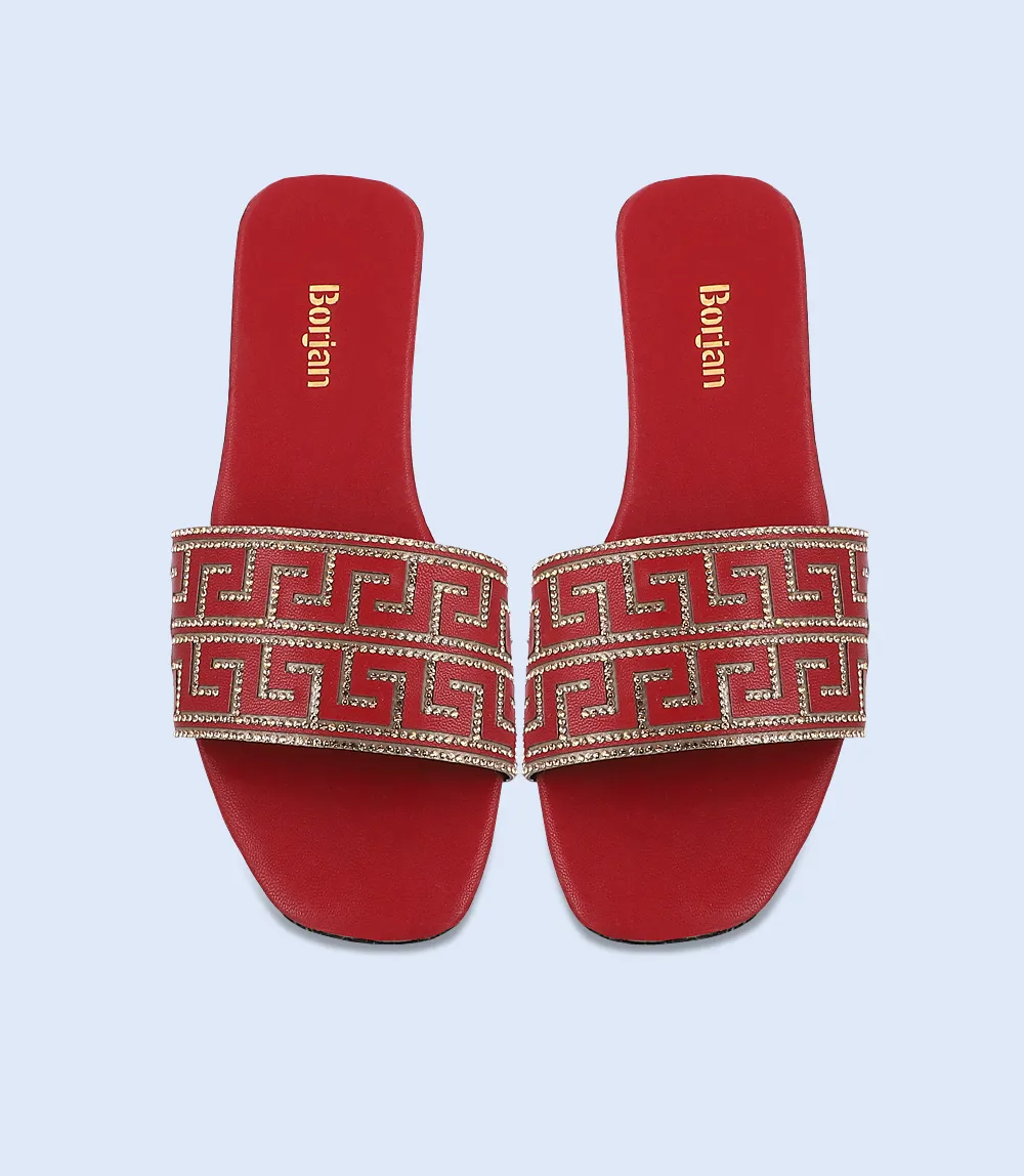 BW7482-MAROON-Women Casual Slipper