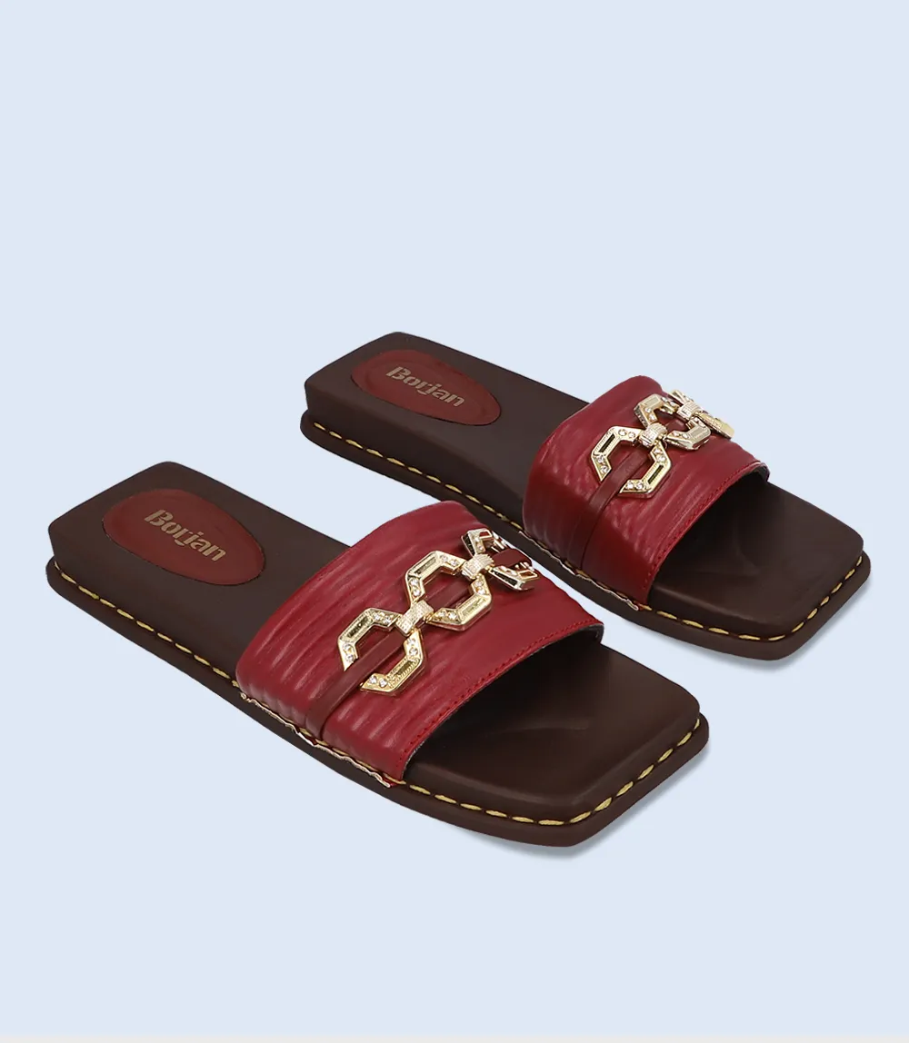 BW8328-MAROON-Women Casual Slipper