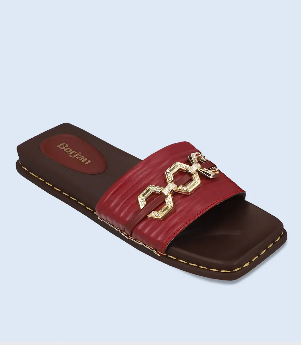 BW8328-MAROON-Women Casual Slipper