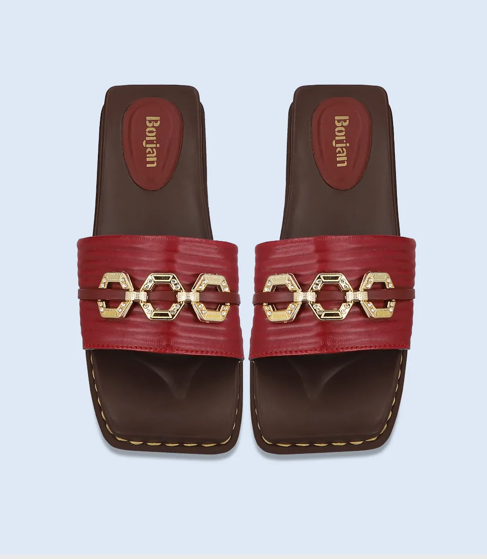 BW8328-MAROON-Women Casual Slipper