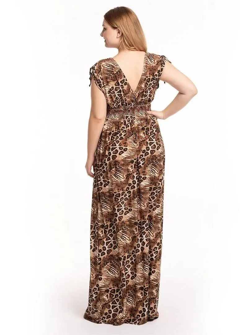 Casual Dresses Leopard Print Long Maxi Boho Dress XL X3449976