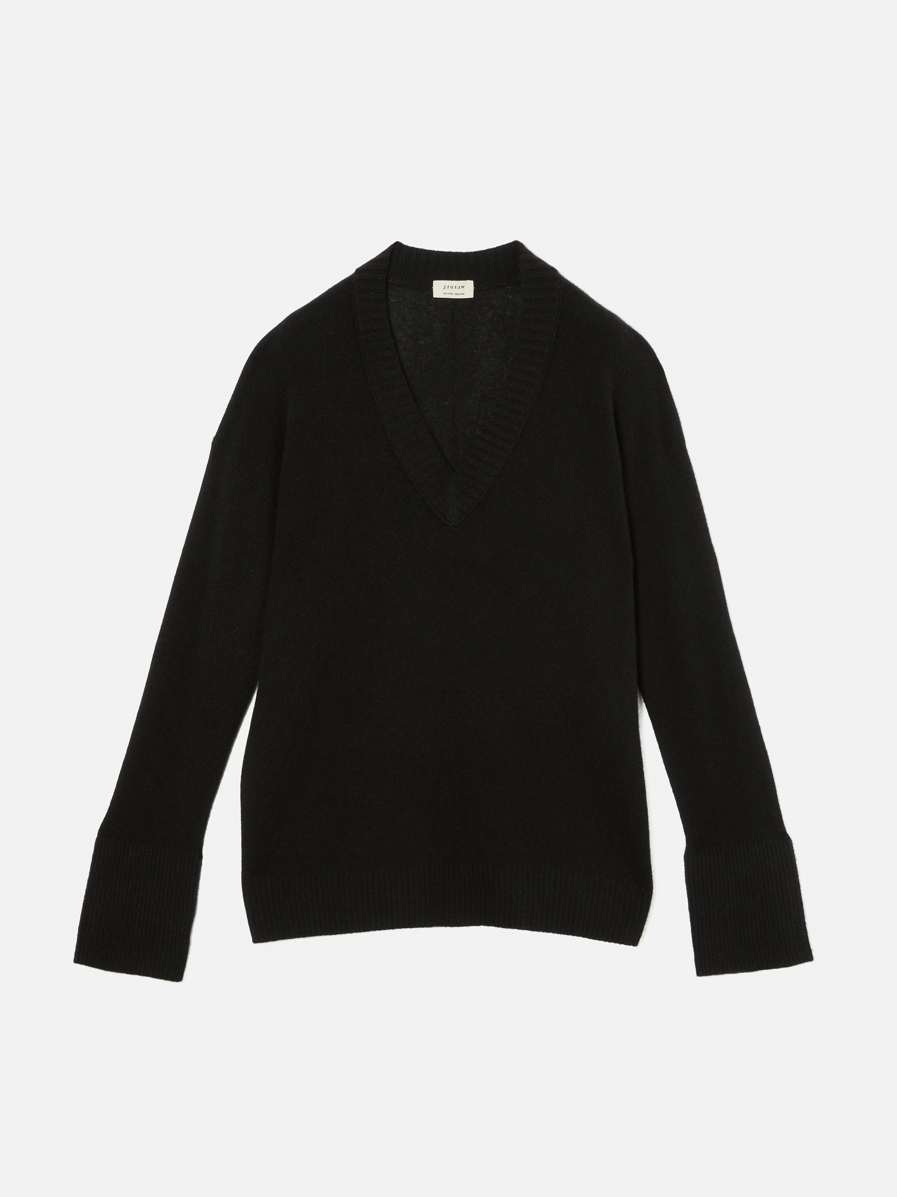 Cloud Cashmere V Neck Jumper | Black