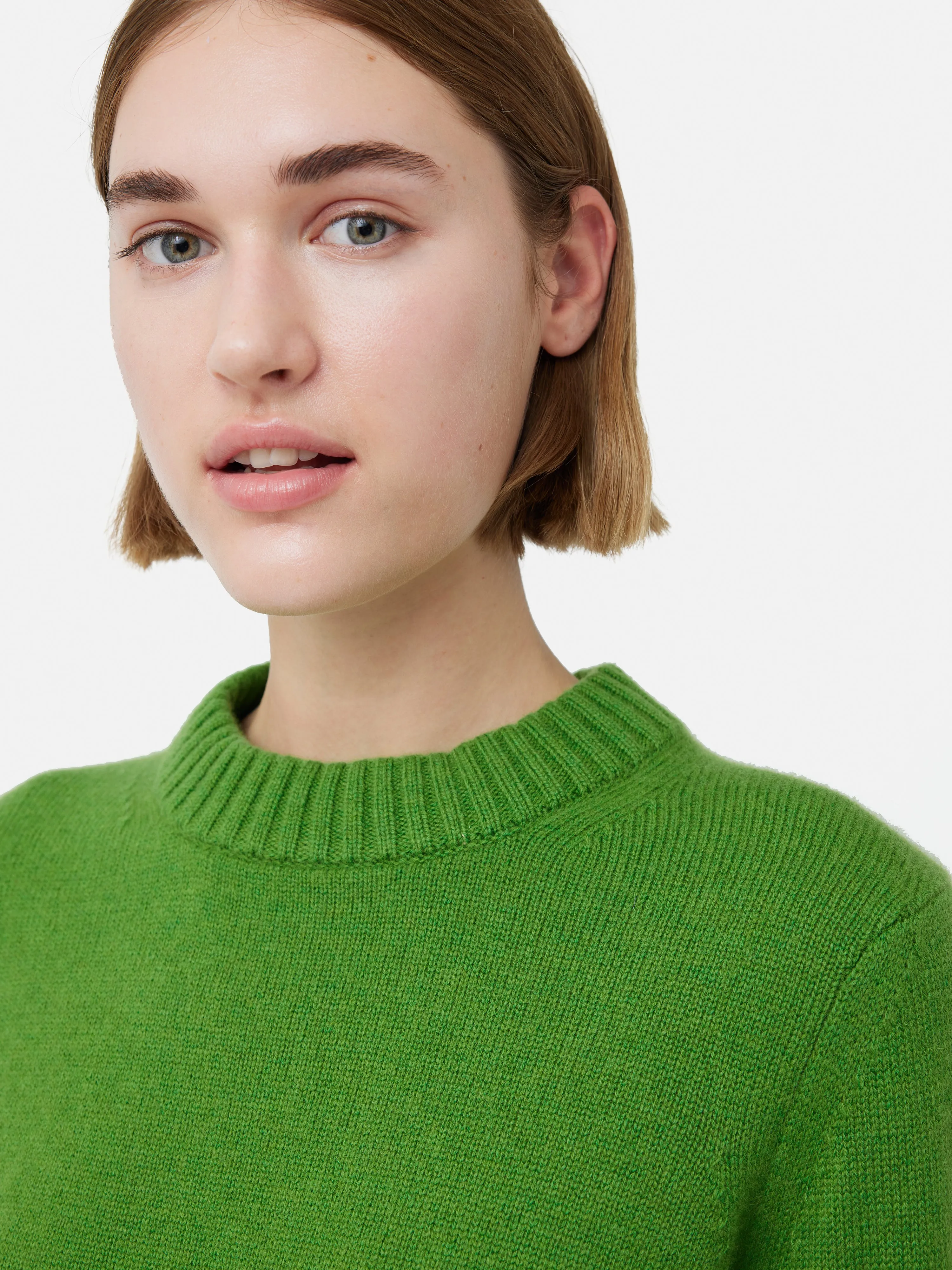 Compact Wool Cashmere Blend Jumper | Green