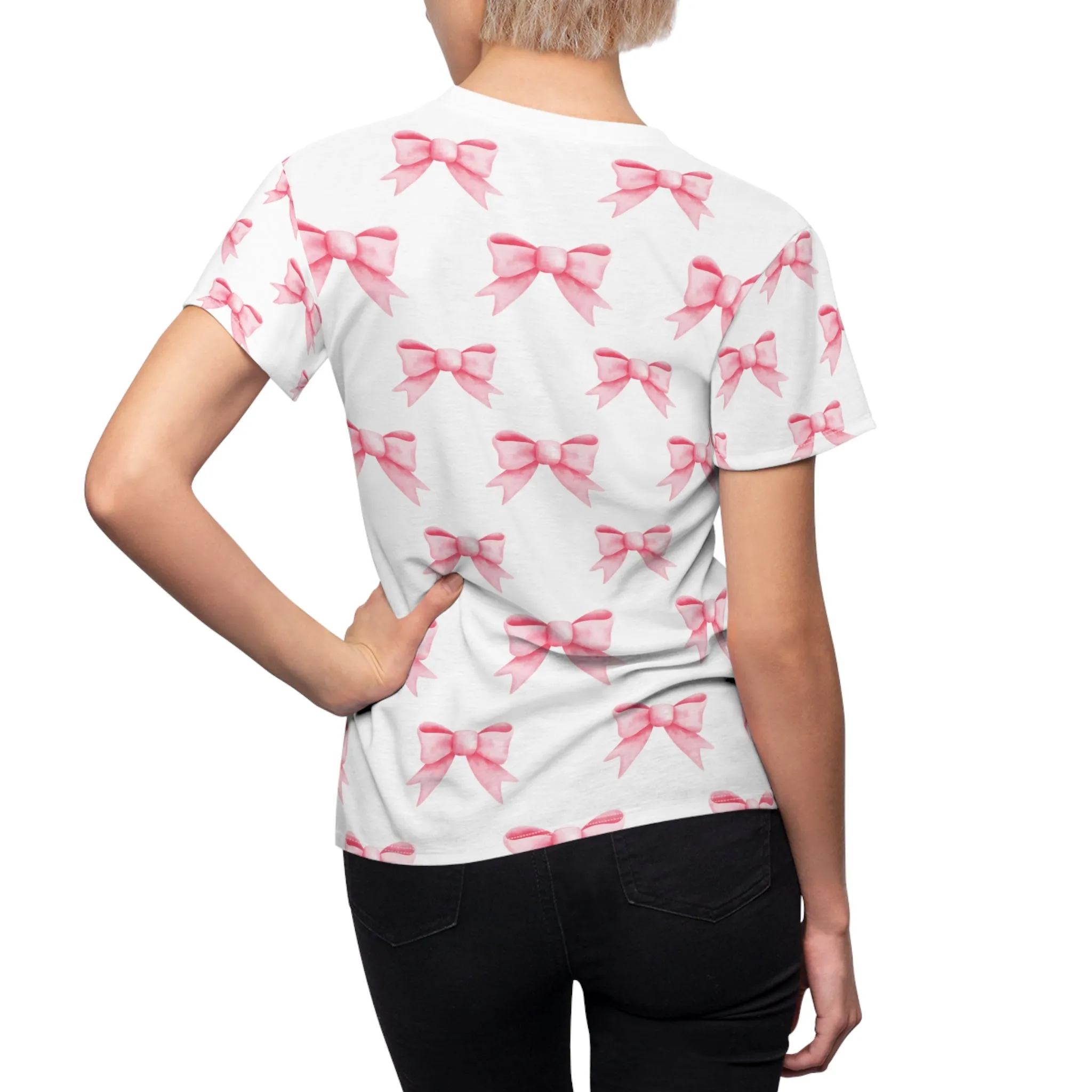 Coquette Clothes Top Pink Bow Tee For Women T-shirt