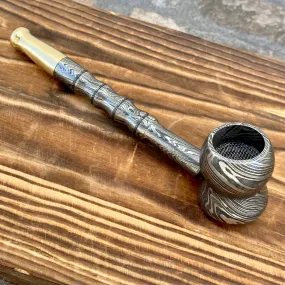 Damascus Steel Pipe - Gold Tip - The Chops - Chop1