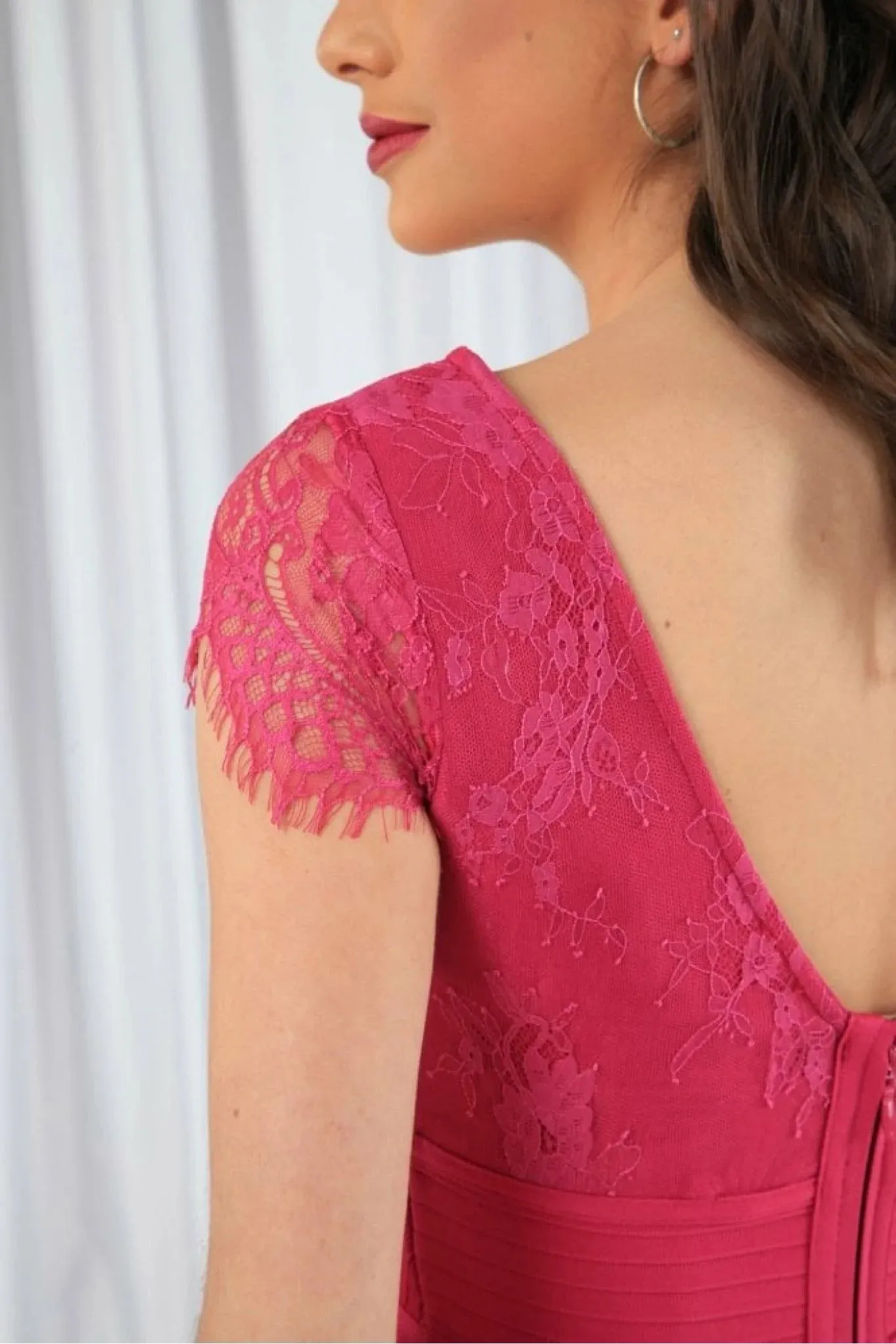 Double Second Pink Flip Hem Lace Bandage