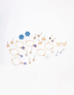 Gold Flower Bow Earring 12-Pack