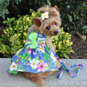 Hawaiian Dress for Dog | Blue Floral Dress