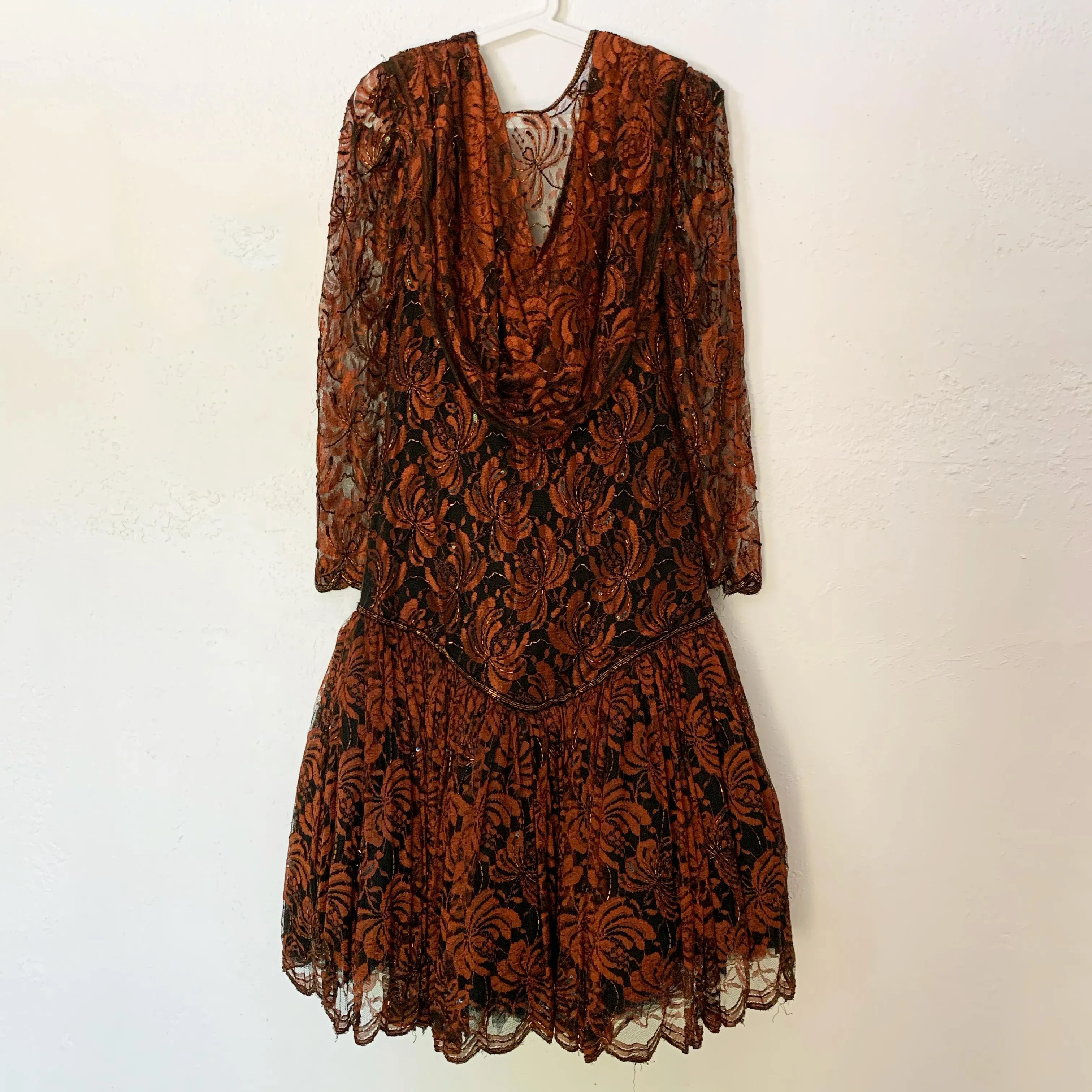 Judith Ann Creations Copper Lace Dress