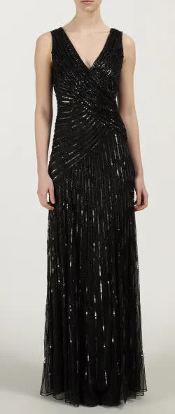 Juliet Sequin Gown Black