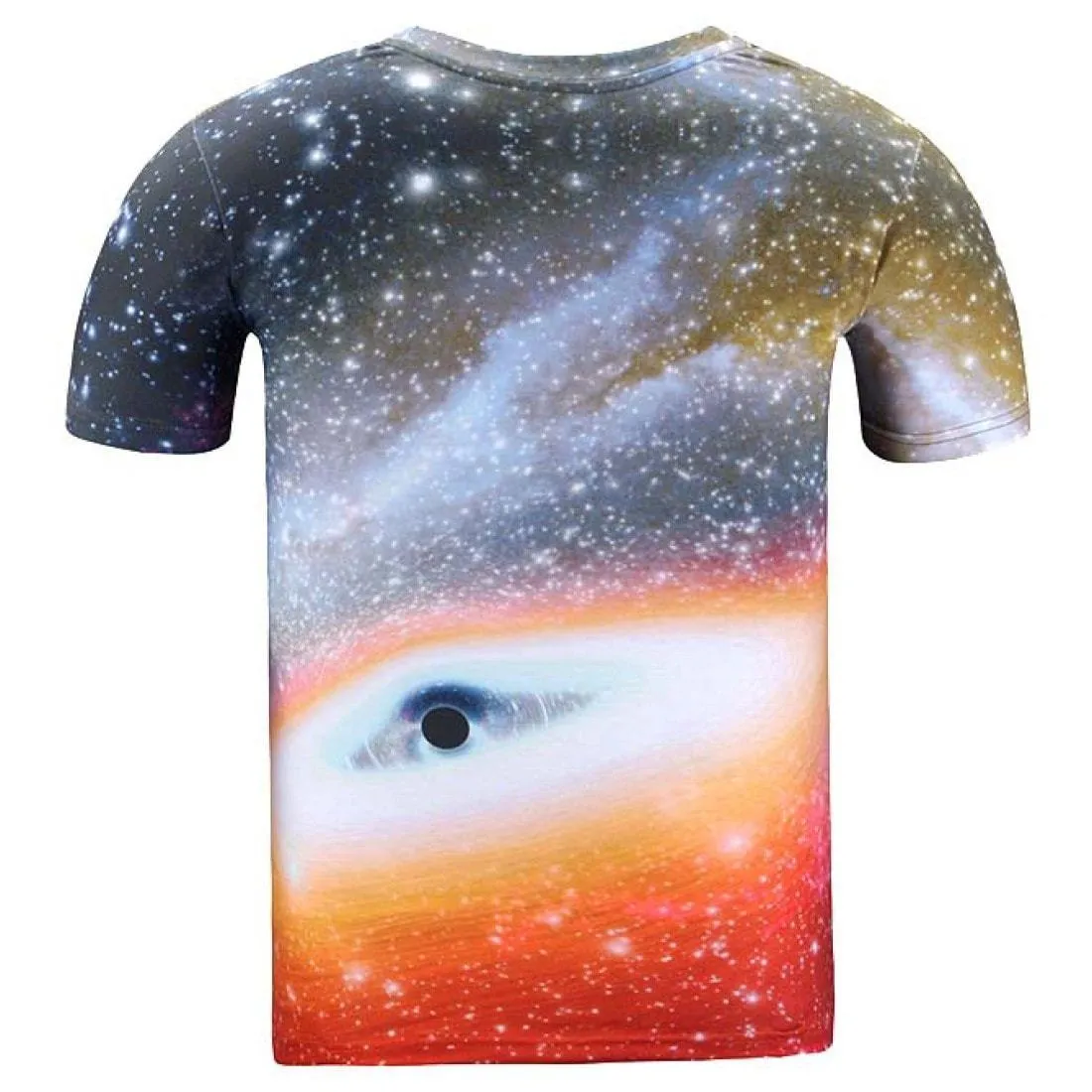 Kitty Cat Chilling in Space Universe Galaxy Print Graphic Print T-Shirt