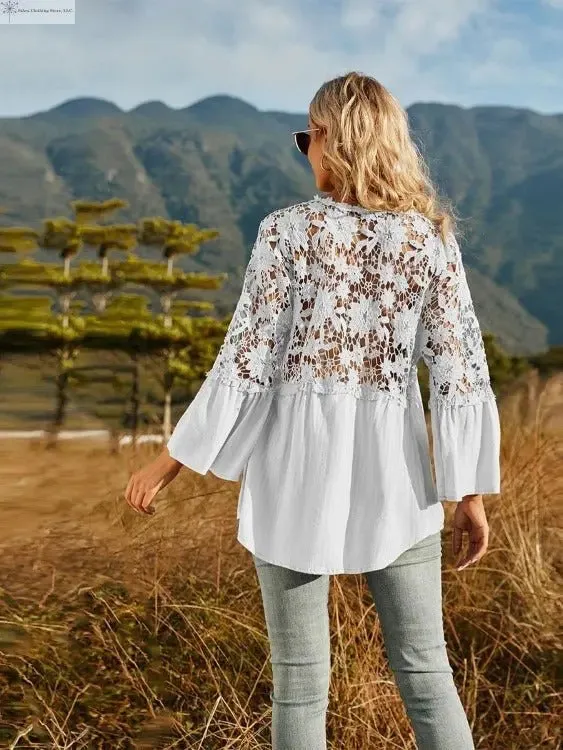 Lace Detail Top Flounce Sleeves